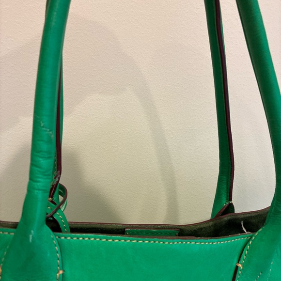 Dooney and Bourke Green Italian Leather Florentine Russel Tote - Picture 10 of 16